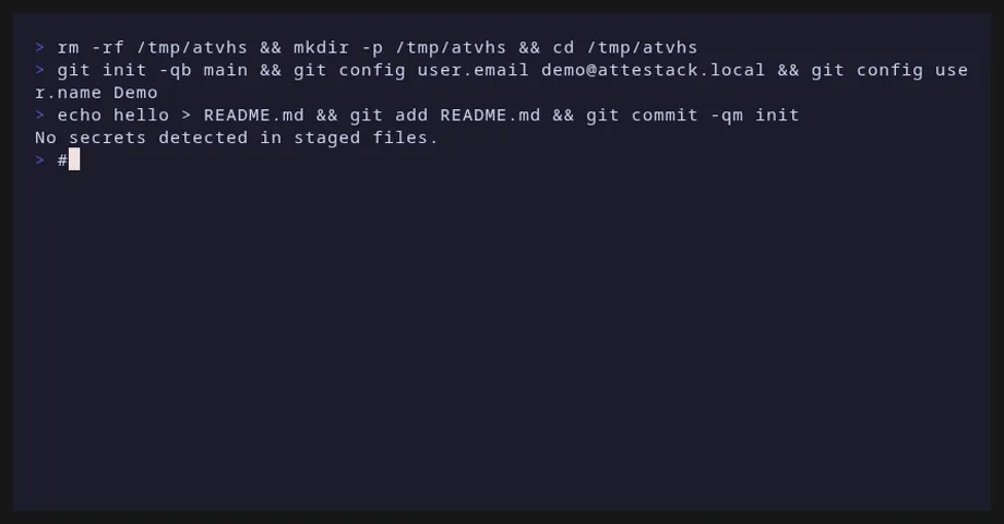 Terminal recording: attestack init through verify